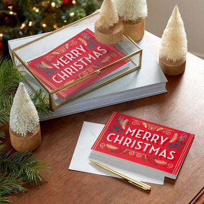 Retro Lettering Boxed Christmas Cards, Pack of 12