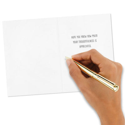 Sympathy cards with green fern border and gold foil thank you message, includes 10 blank cards and envelopes for loss or condolence notes