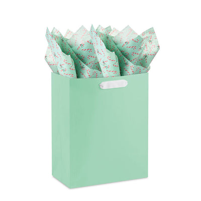 Peppermint-Scented Candy Canes on Green Christmas Tissue Paper, 4 sheets