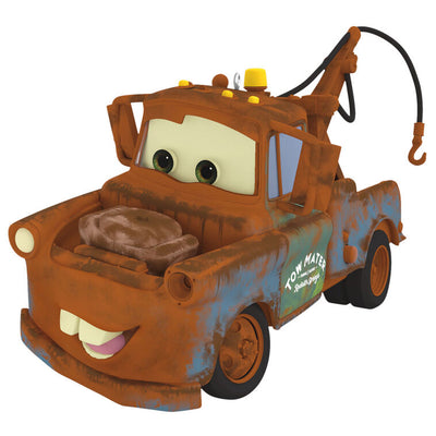 Hallmark Keepsake Cars Mater ornament, brown tow truck with sound and motion, Disney/Pixar Christmas tree decoration.
