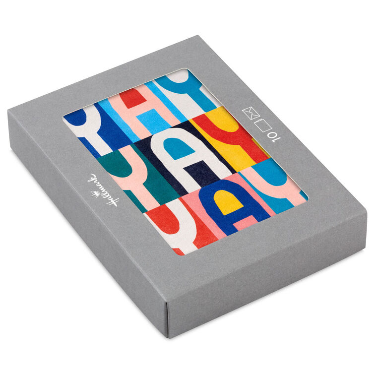 Yay Letter Blocks Blank Thank You Notes, Pack of 10
