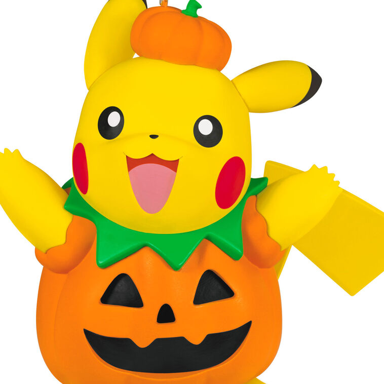 Halloween Pikachu ornament in jack-o&