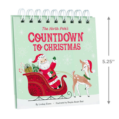 Set of 11 tin ball ornaments and gold jingle bell with North Pole Christmas characters, plus spiral-bound countdown book, Hallmark Keepsake