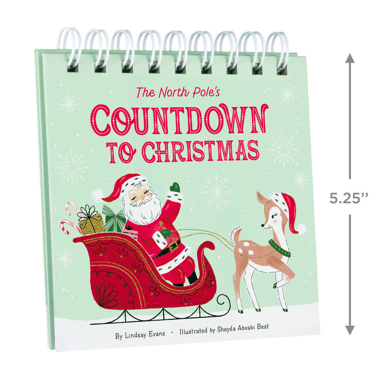 Set of 11 tin ball ornaments and gold jingle bell with North Pole Christmas characters, plus spiral-bound countdown book, Hallmark Keepsake