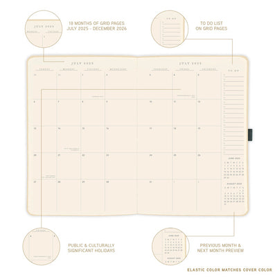 Modern 6 x 8 18-Month Vegan Leather Planner