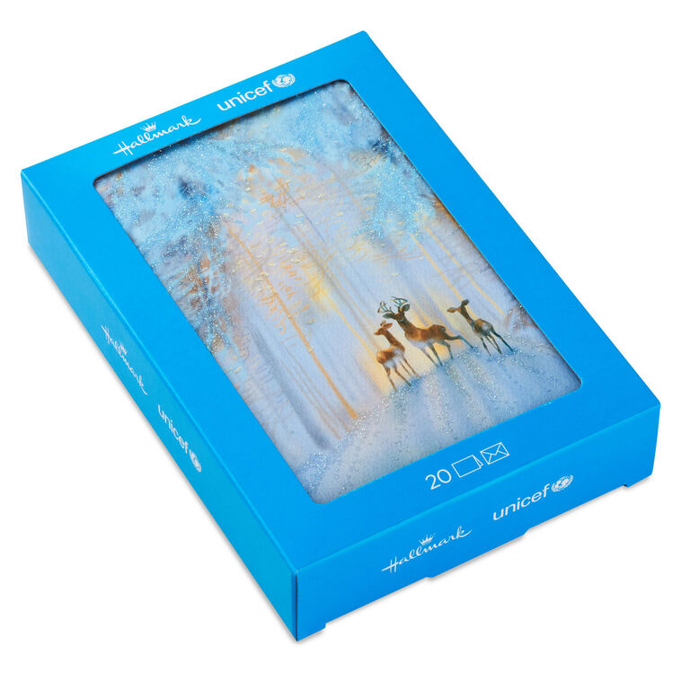 UNICEF Deer in Snowy Woods Boxed Christmas Cards, Pack of 20