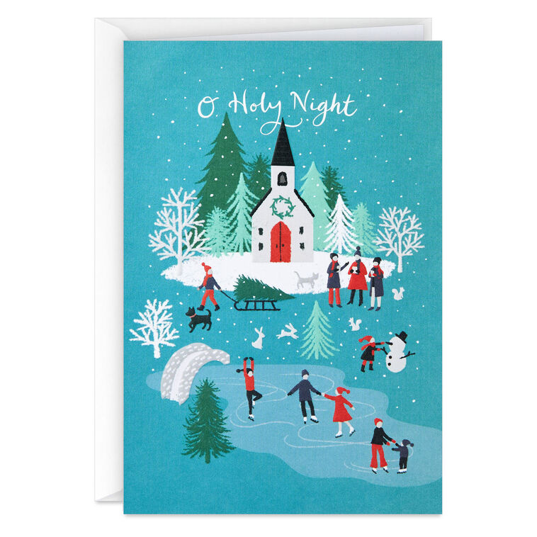Church and Town Packaged Christmas Cards, Set of 5
