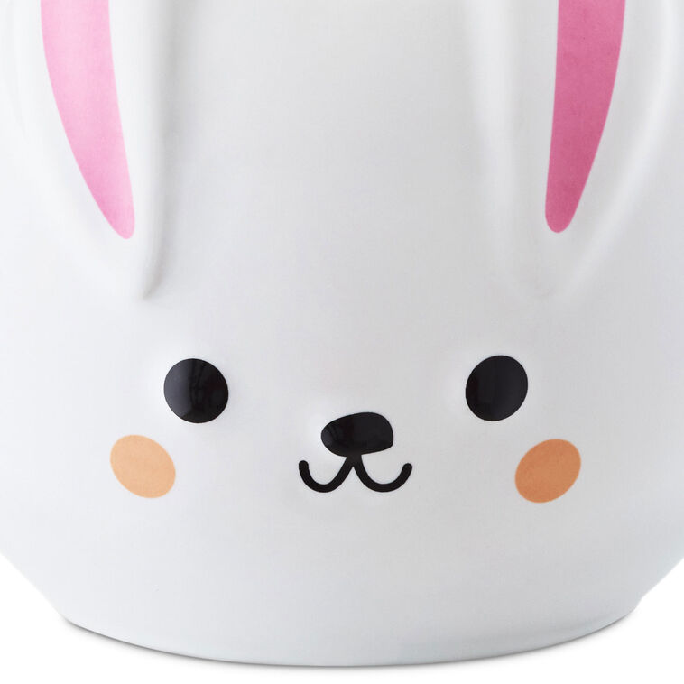 White Bunny Sculpted Mug, 14 oz.