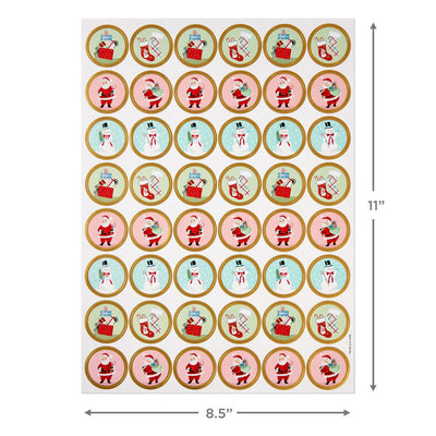 Nostalgic Winter Icons Round Christmas Seals, 2 Sheets