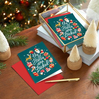 The Halls Are Decked Boxed Christmas Cards, Pack of 16