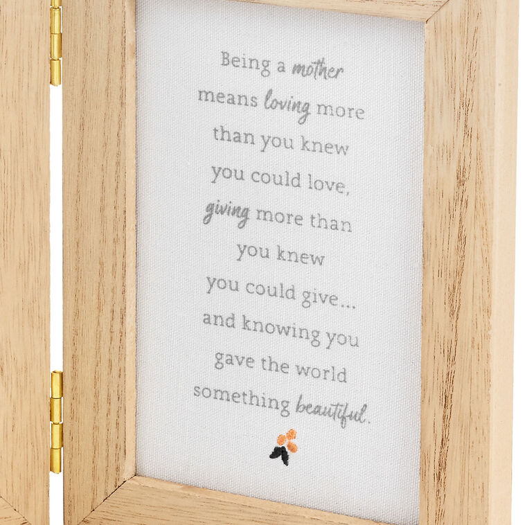 Light wood two-sided photo frame for a first Mother&