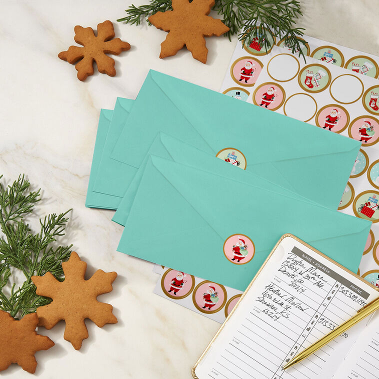 Nostalgic Winter Icons Round Christmas Seals, 2 Sheets