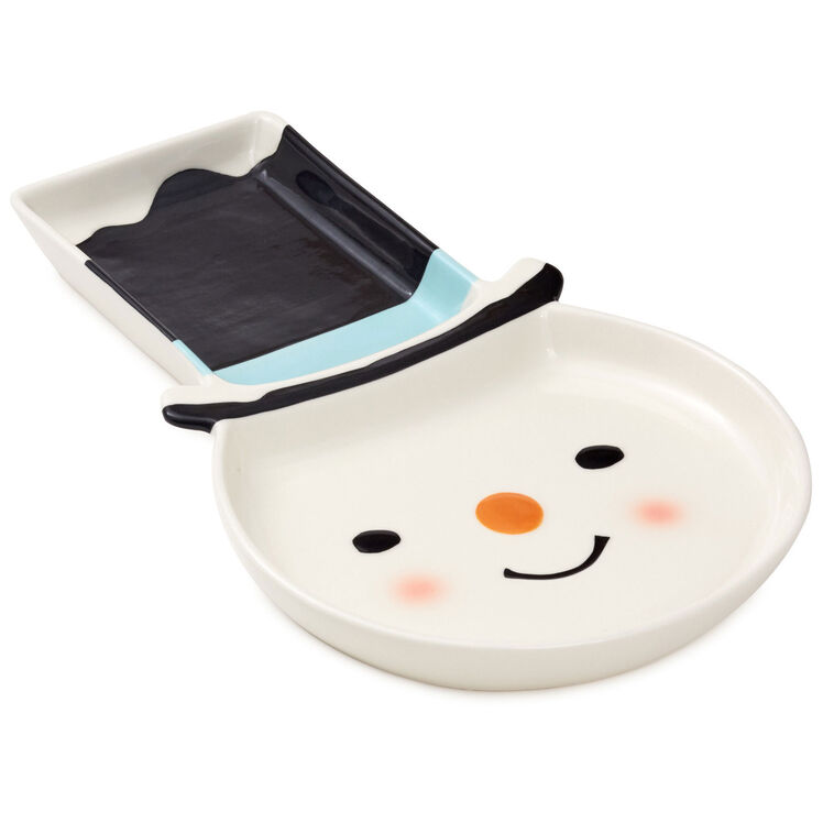 Snowman in Top Hat Divided Serving Platter, 14" L