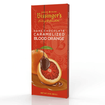 Box of Bissinger's Caramelized Blood Orange Dark Chocolate Bar.
