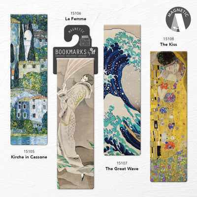 Magnetic bookmark featuring a classic still-life painting of colorful flowers in a vase with detailed vintage art style.