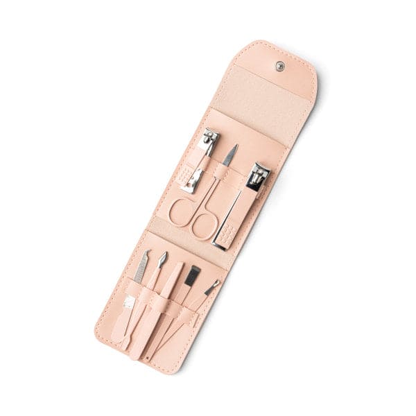 Complete nail care kit with files, buffers, and tools for professional-quality nail grooming and maintenance.

