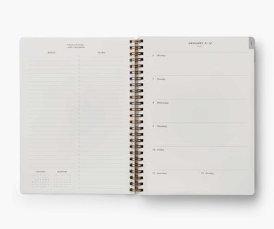 12-Month Soft Cover Spiral Planner - Roses 2025