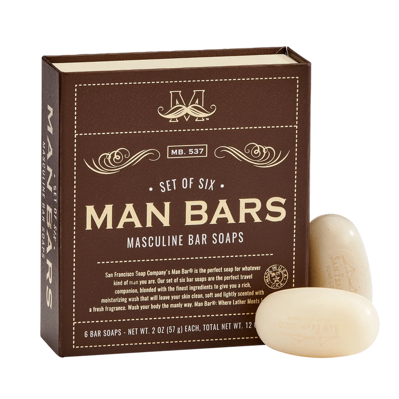 Man Bar Hair & Body Soap 6pc Gift Set