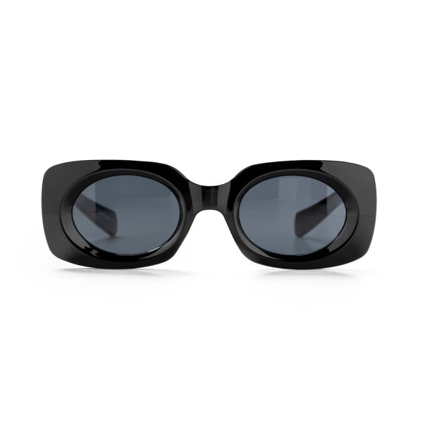 Retro-inspired sunglasses with tinted lenses and UV protection, offering a playful, vintage style perfect for sunny days and fun fashion.