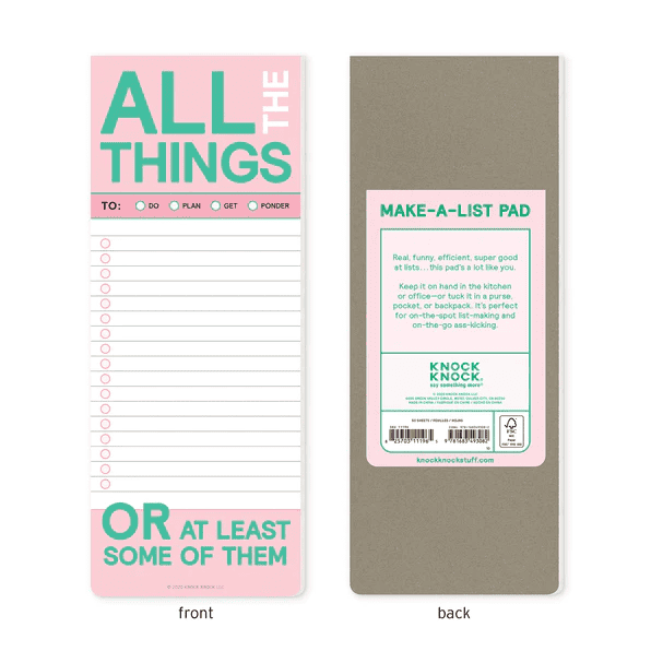 Make-a-List Pads- All The Things – Banner's Hallmark