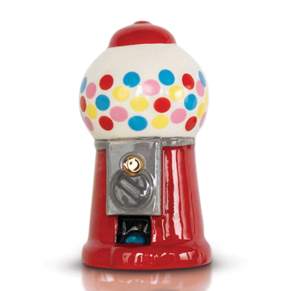 Nora Fleming vintage-style gumball machine mini with colorful gumballs; playful nostalgic table accent 

