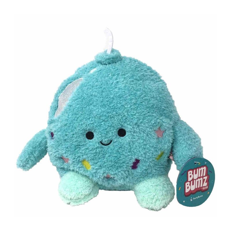 Blue beanbag plush toy shaped like a balloon from the BumBumz PartyBumz collection, perfect for birthdays.

