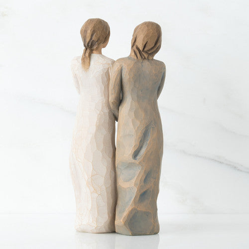 Willow Tree figurine of two women standing side by side with arms connected.