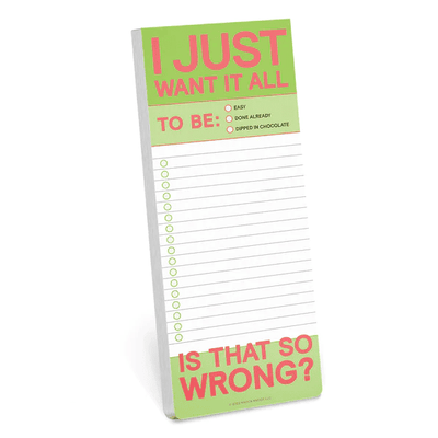 Make-a-List Pads- I Just Want it All