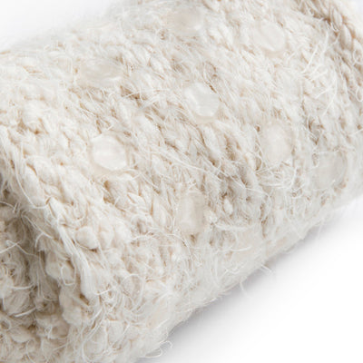Cream fuzzy women’s socks with rubber grippers on the soles, ultra-soft and cozy, part of the Demdaco Giving Collection.