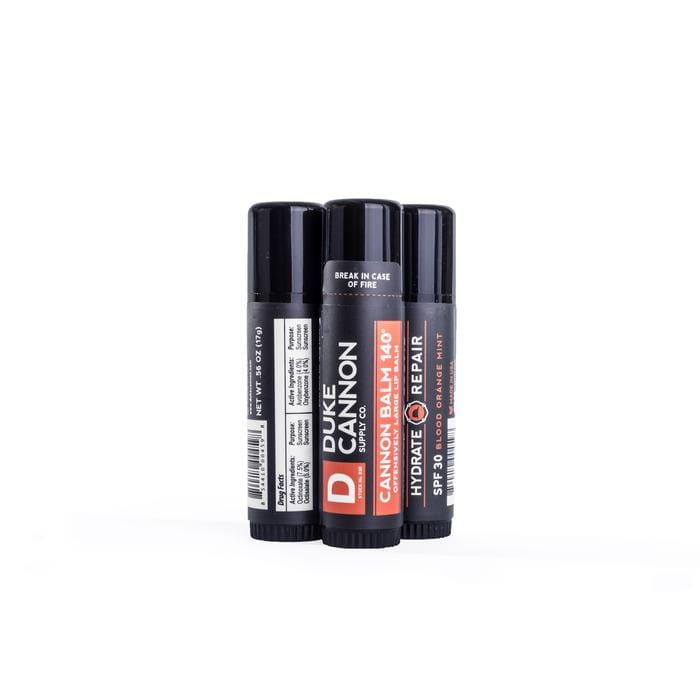 The Duke Cannon Supply Co. Cannon Balm 140 Degree Tactical Lip Protectant is offensively large at 0.56 oz.