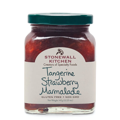 Tangerine Strawberry Marmalade Made in the traditional marmalade style with both the citrus juice and peel, it’s always delicious simply slathered on toast or breakfast pastries for an added pop of color and flavor.