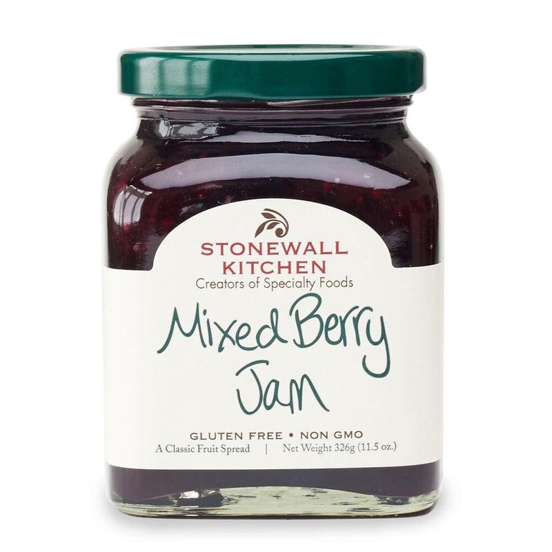 Mixed Berry Jam is a combination of plump strawberries, ripe blueberries, and juicy raspberries.