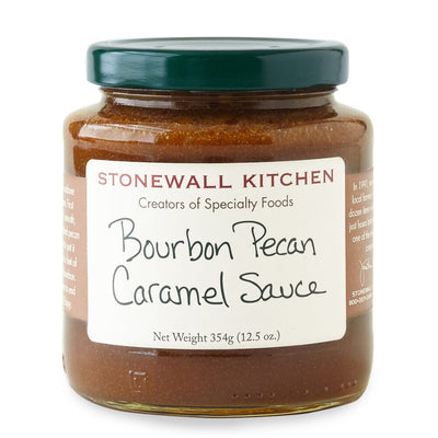 Bourbon Pecan Caramel Sauce added fresh pecan pieces, and then, just to put it over the edge, a hint of a smooth, barrel-aged bourbon.
