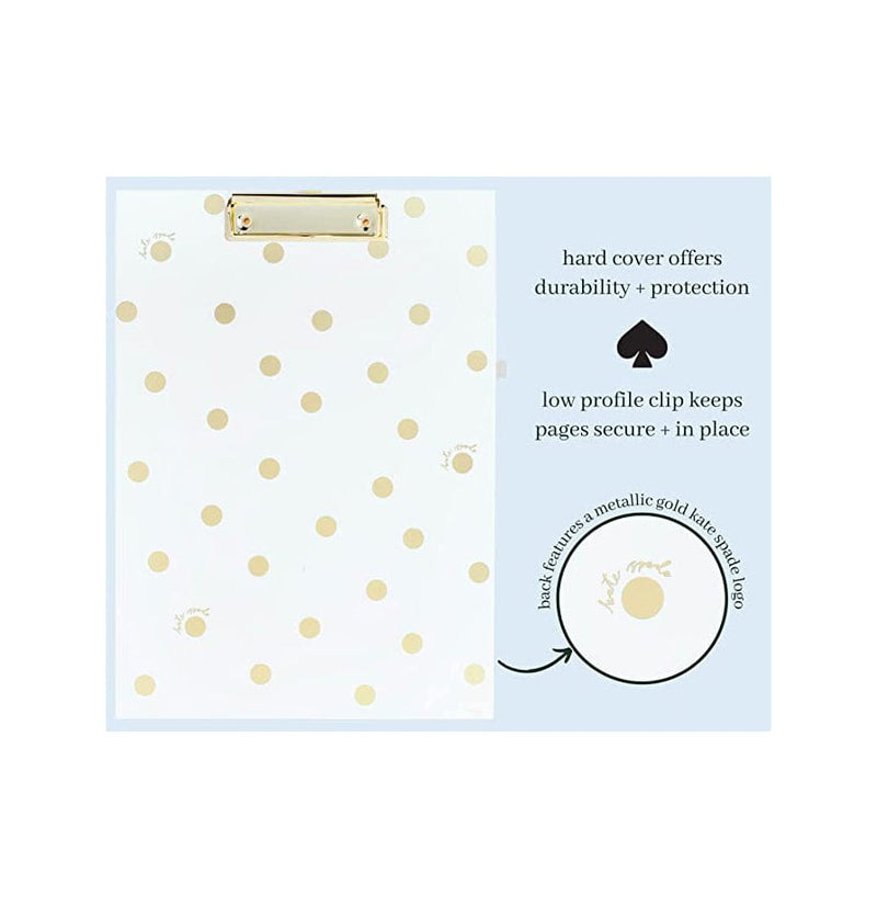Clipboard Folio: Gold Dot with a perforated edge for easy removal.