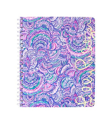 Large Hardcover Spiral Notebook: Happy as a Clam with a colorful hardcover and a double-sided interior pocket