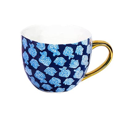 Ceramic Coffee Mug: Take Me to the Sea with the Latest Lilly Print, a Luxe Gold Handle, and a Gilded Message on the Inside