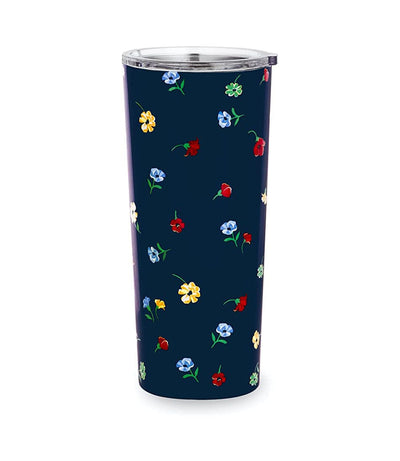 Perfect for traveling, kids, and all on-the-go activities, this thermal mug makes a pretty sip with its pretty floral pattern.