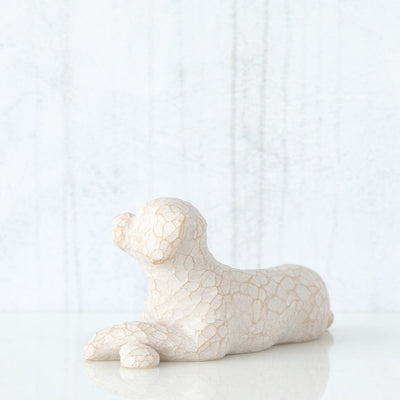 Love My Dog (small, lying down) - Willow Tree This is a small, cute, and simple abstract painting.