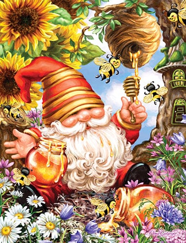 500-Piece Gnome Worries Bee Happy Jigsaw Puzzle