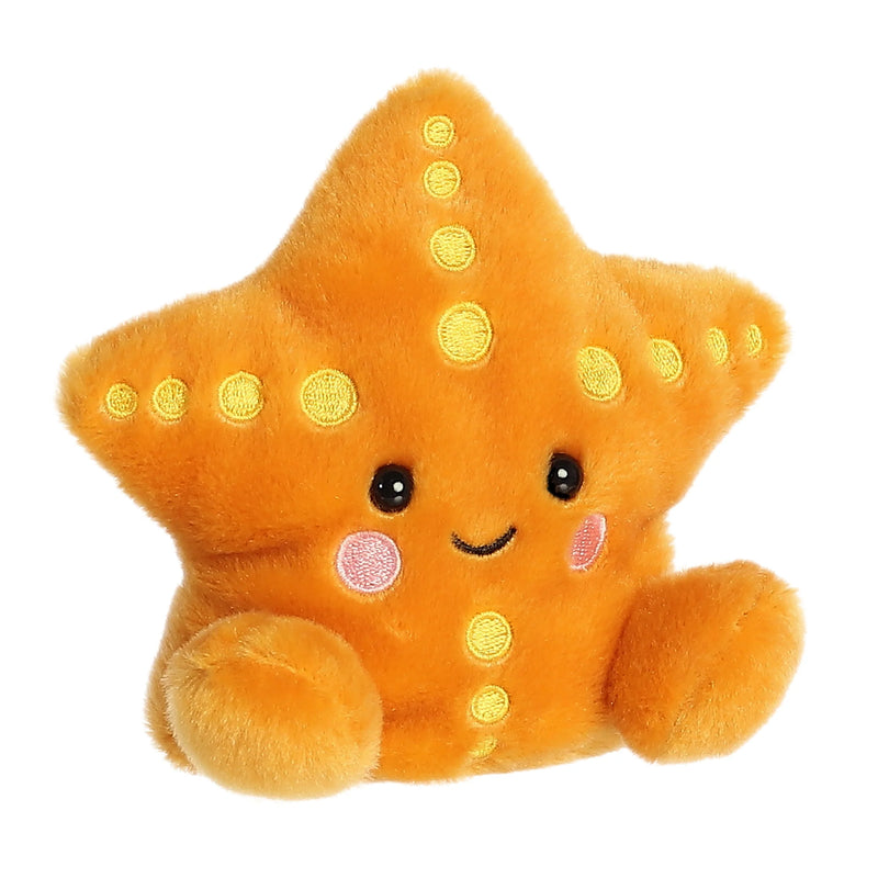 Red stuffed starfish with smiley face