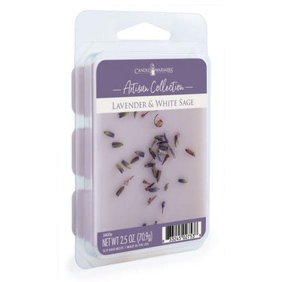 Lavender & White Sage Artisan Wax Melts with Ylang Ylang, Floral Lavender, Wood, Tonka, Musk