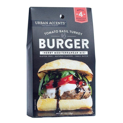 Tomato-Basil Turkey Burger Seasoning with fresh, vibrant flavoring spices like basil, garlic, chili pepper, and citrus