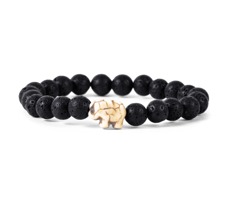 The Expedition Elephant Bracelet - Lava Stone