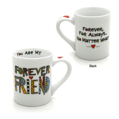 Cuppa Doodle - Forever Friend Mug with High-quality Porcelain Mug is microwave and dishwasher safe.
