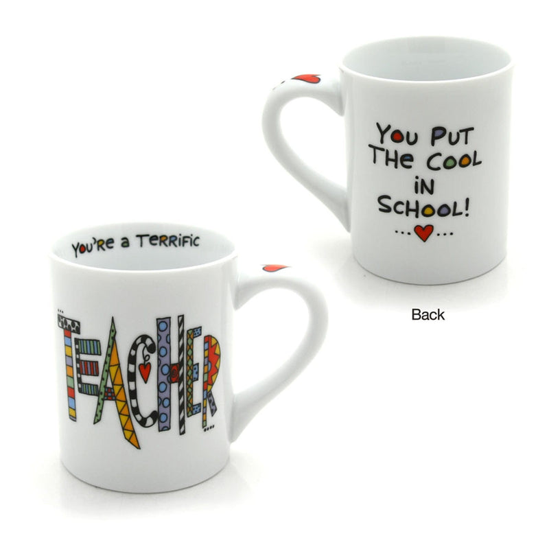Cuppa Doodle - Teacher Mug with "Teacher," "You Put the Cool in School!"