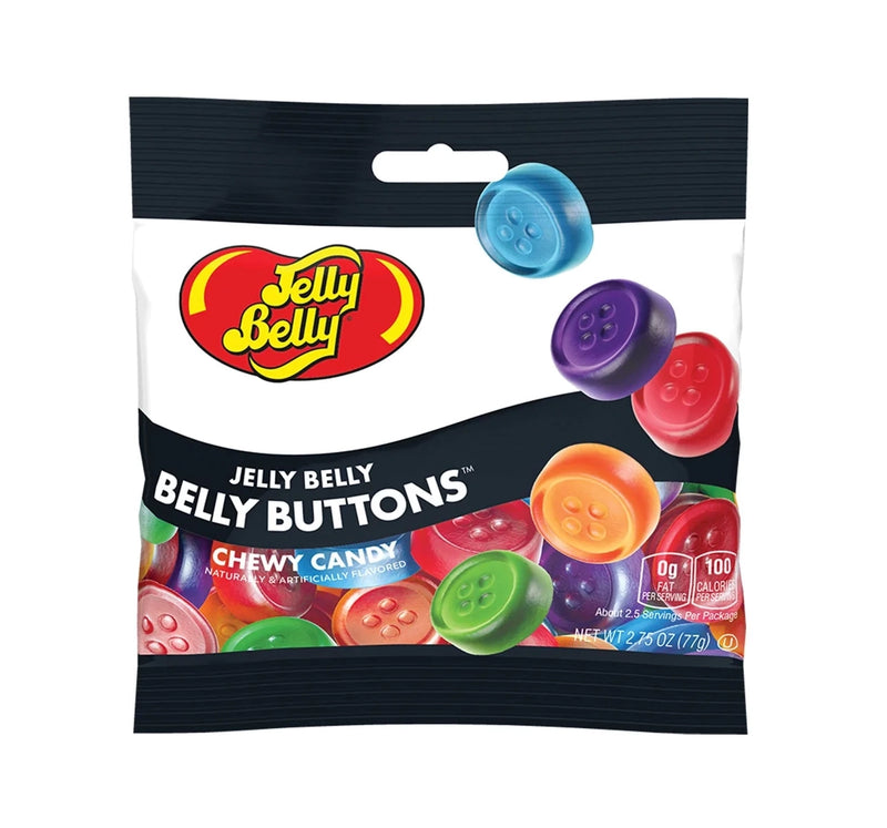 Belly Buttons, 2.75 oz., in five fruity flavors, are made from the finest ingredients. Very Cherry, blueberry, grape, green apple, and peach are among the flavors available. 