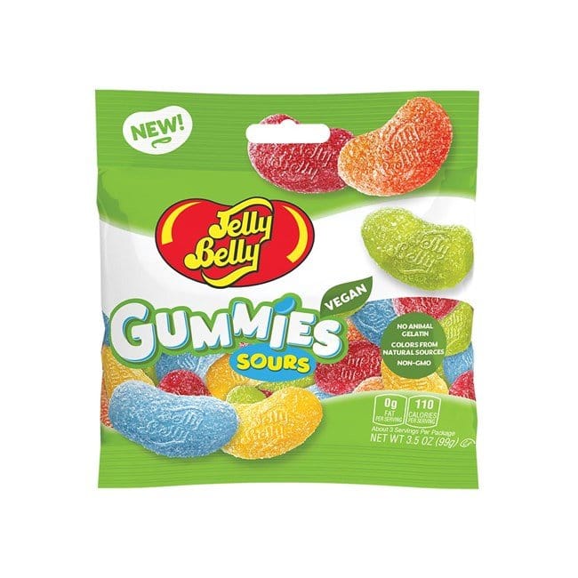 Gummies Sours, 3.5 oz., are delicious, sour jelly beans, with flavors like Sour Lemon and Sour Berry Blue.