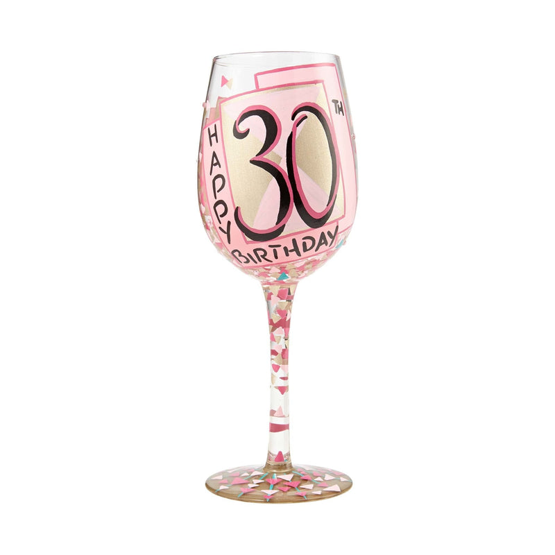 30th birthday wine glass