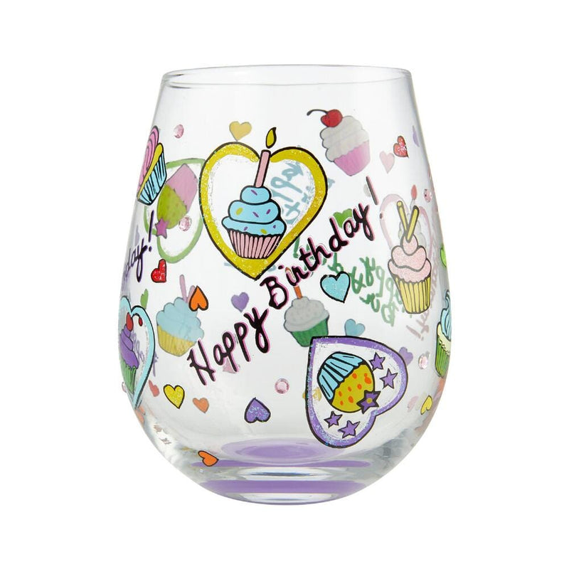 Birthday Cupcakes Stemless Wine Glass