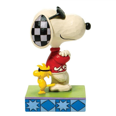 Enesco Jim Shore Peanuts Joe Cool Snoopy and Woodstock 5 Inch, Multicolor Hand-crafted from high-quality stone resin material and hand-painted